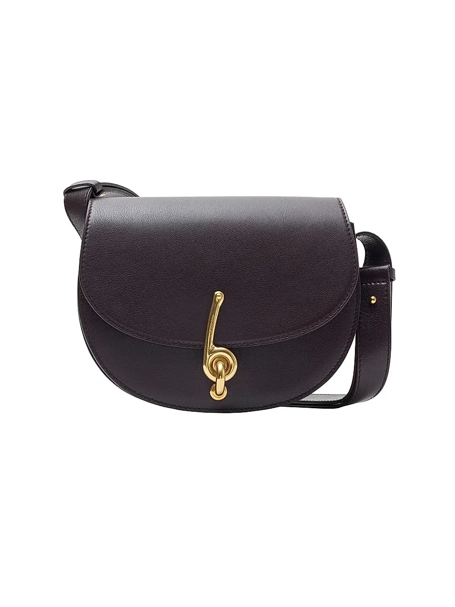 Burberry Women's Bridle Leather Crossbody Saddle Bag - Rubus | Image 1 Burberry Women's Bridle Leather Crossbody Saddle Bag - Rubus | Image 1