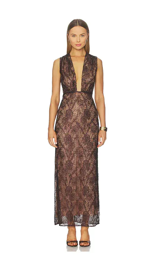 Aknvas Leo Beaded Gown