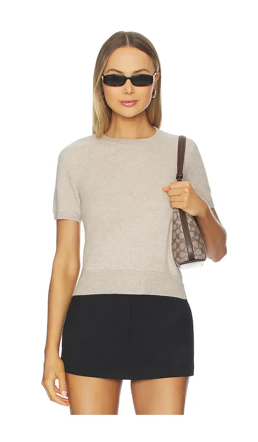 Cashmere Short Sleeve Cropped Pullover Cashmere Short Sleeve Cropped Pullover