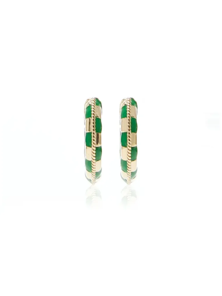 9k Gold Nano Enamel Earrings