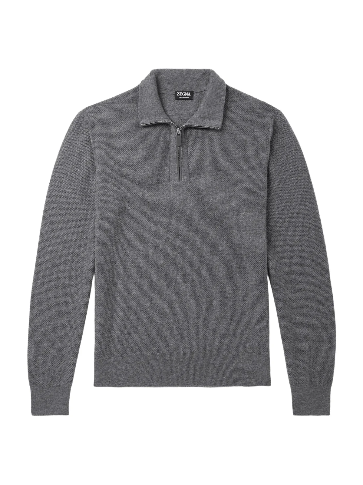 Leather-Trimmed Oasi Cashmere Half-Zip Sweater - Men