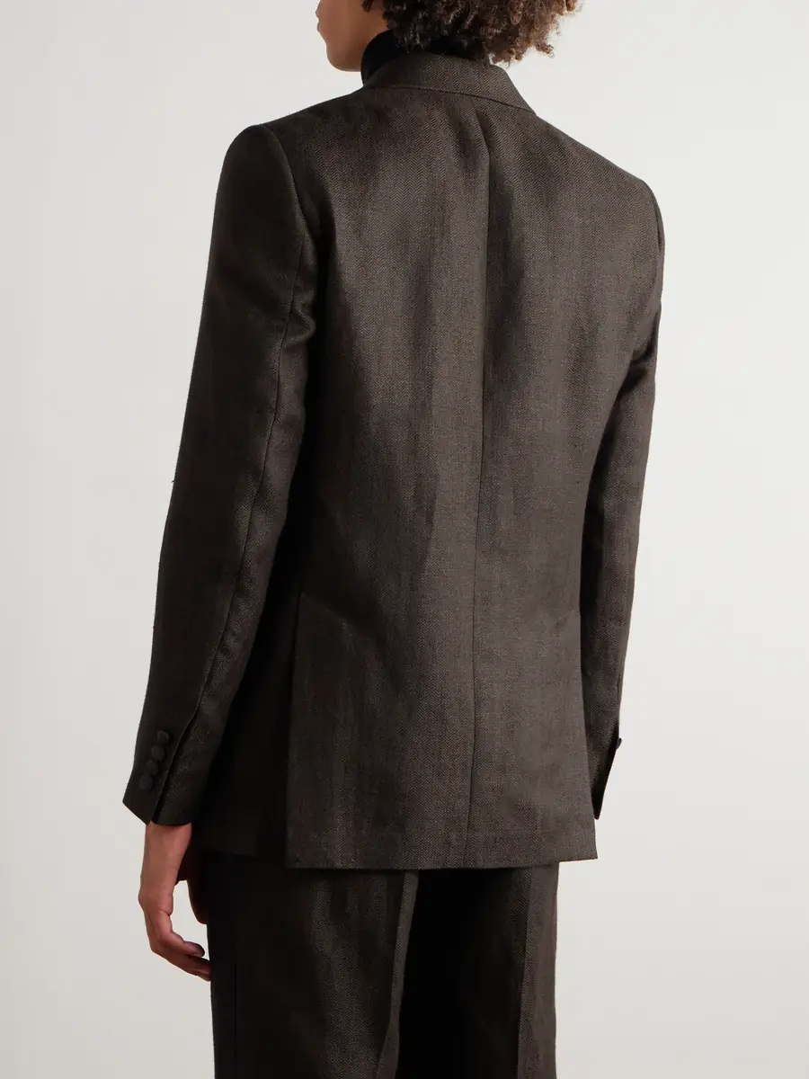 Favourbrook Randwick Slim-Fit Faille-Trimmed Herringbone Linen and Silk-Blend Tuxedo Jacket - Men | Thumbnail 3 Favourbrook Randwick Slim-Fit Faille-Trimmed Herringbone Linen and Silk-Blend Tuxedo Jacket - Men | Thumbnail 3