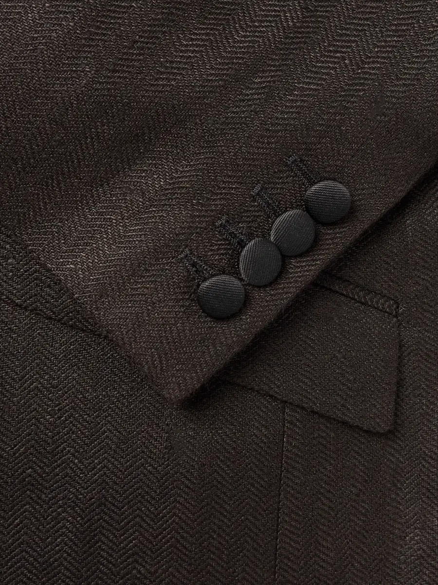 Favourbrook Randwick Slim-Fit Faille-Trimmed Herringbone Linen and Silk-Blend Tuxedo Jacket - Men | Thumbnail 4 Favourbrook Randwick Slim-Fit Faille-Trimmed Herringbone Linen and Silk-Blend Tuxedo Jacket - Men | Thumbnail 4