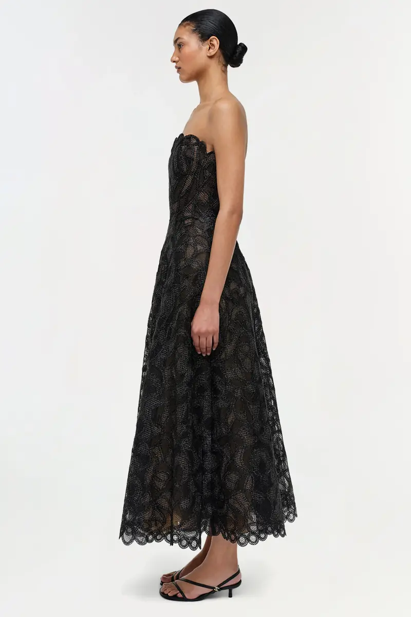 Simkhai Elvina Gilded Lace Midi Dress | Thumbnail 4 Simkhai Elvina Gilded Lace Midi Dress | Thumbnail 4