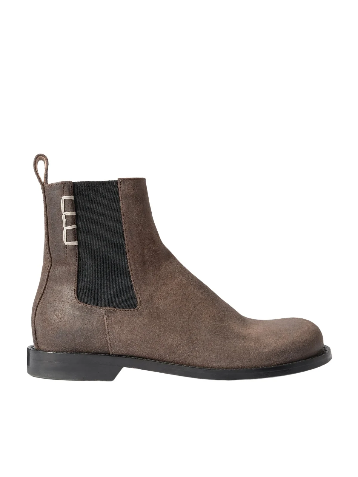 Loafer Whipstitched Brushed Leather Chelsea Boots