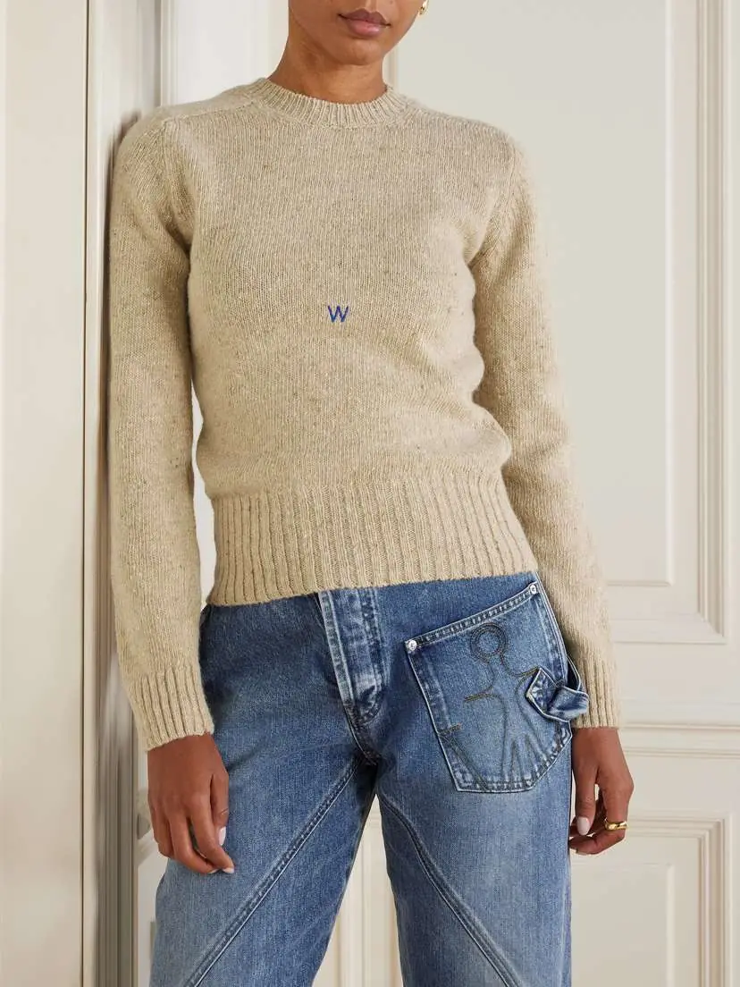 JW Anderson Embroidered Merino Wool And Mohair-blend Sweater | Thumbnail 3