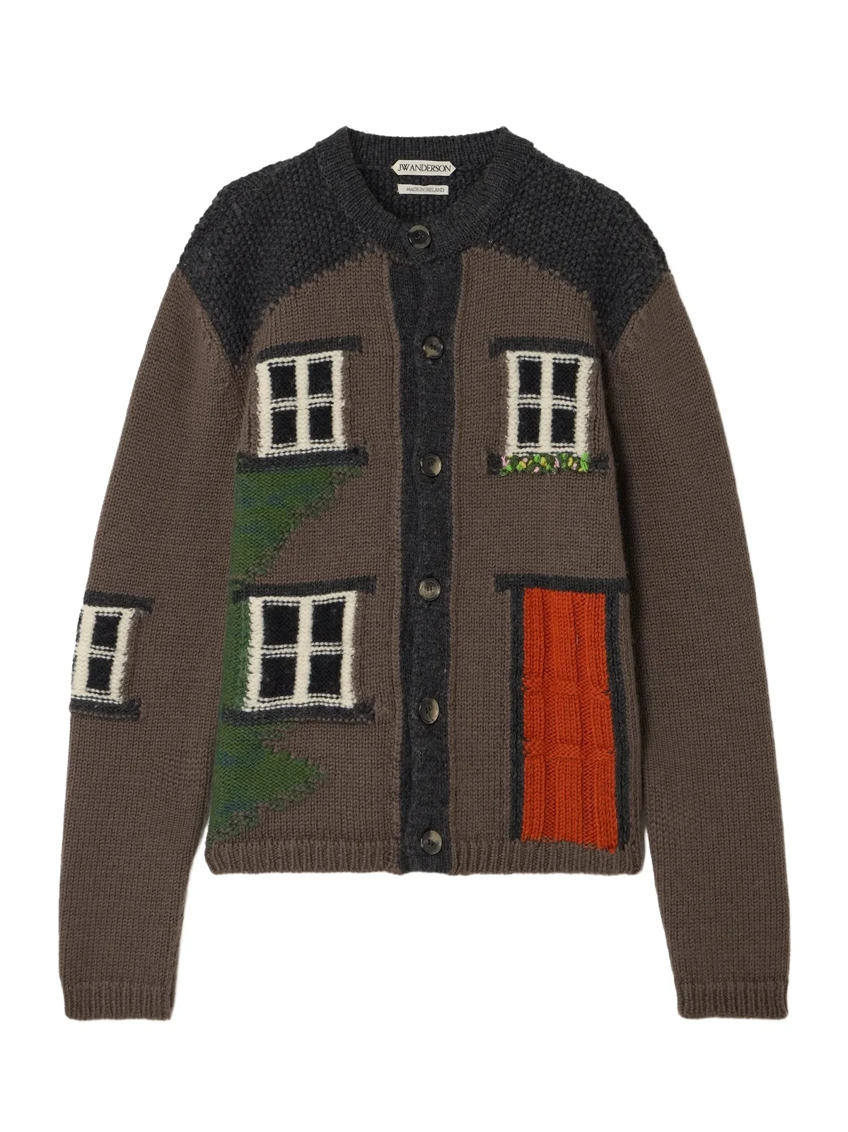 House Embroidered Intarsia-knit Merino Wool Cardigan House Embroidered Intarsia-knit Merino Wool Cardigan