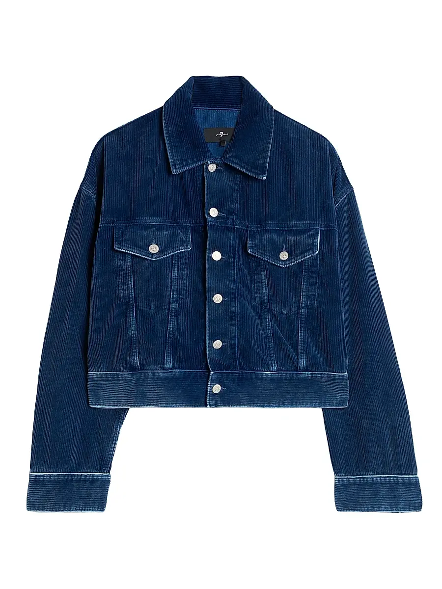 7 For All Mankind Women's Oli Cropped Trucker Jacket - Oxnard - Size Small | Image 1 7 For All Mankind Women's Oli Cropped Trucker Jacket - Oxnard - Size Small | Image 1