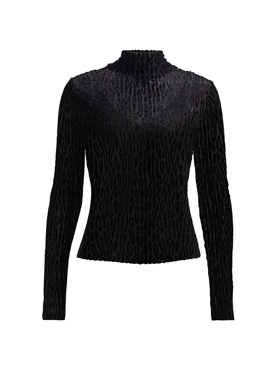 PAIGE Women's Ursula Leopard-Print Top - Black | Image 1 PAIGE Women's Ursula Leopard-Print Top - Black | Image 1