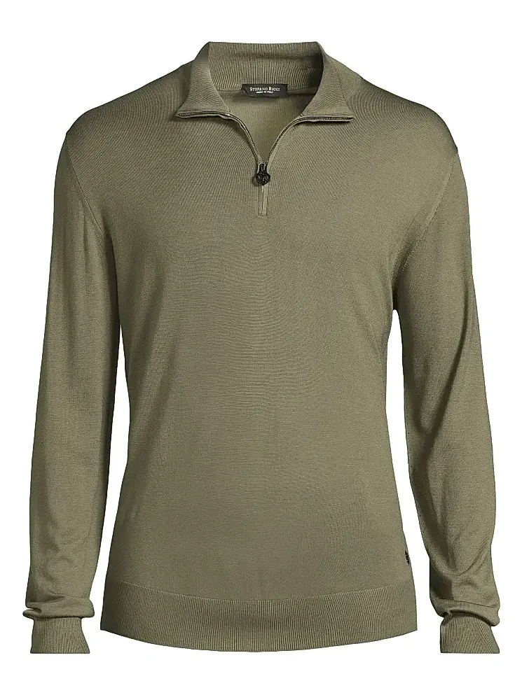 Men's Wool Quarter-Zip Sweater Men's Wool Quarter-Zip Sweater