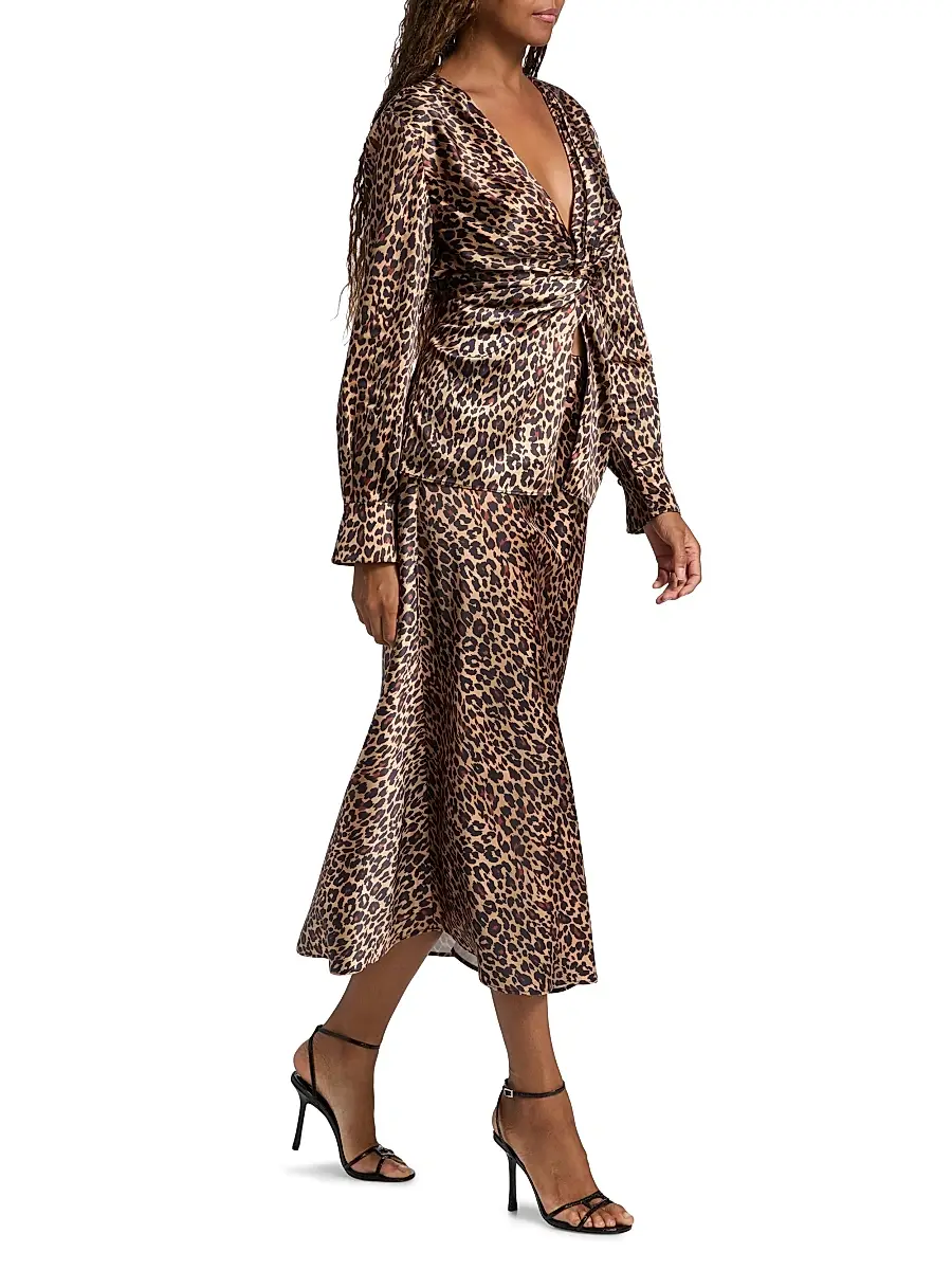 Toccin Women's Viv Leopard-Print Satin Maxi Slip Skirt | Thumbnail 2 Toccin Women's Viv Leopard-Print Satin Maxi Slip Skirt | Thumbnail 2