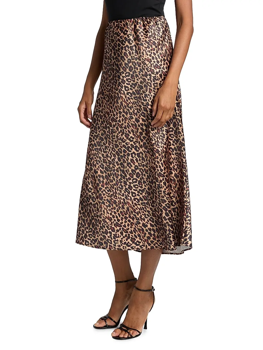 Toccin Women's Viv Leopard-Print Satin Maxi Slip Skirt | Thumbnail 4 Toccin Women's Viv Leopard-Print Satin Maxi Slip Skirt | Thumbnail 4