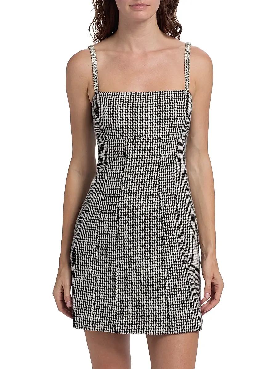 Toccin Women's Luca Embellished Houndstooth Minidress | Thumbnail 3 Toccin Women's Luca Embellished Houndstooth Minidress | Thumbnail 3
