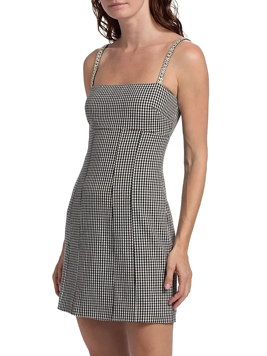 Toccin Women's Luca Embellished Houndstooth Minidress | Thumbnail 4 Toccin Women's Luca Embellished Houndstooth Minidress | Thumbnail 4