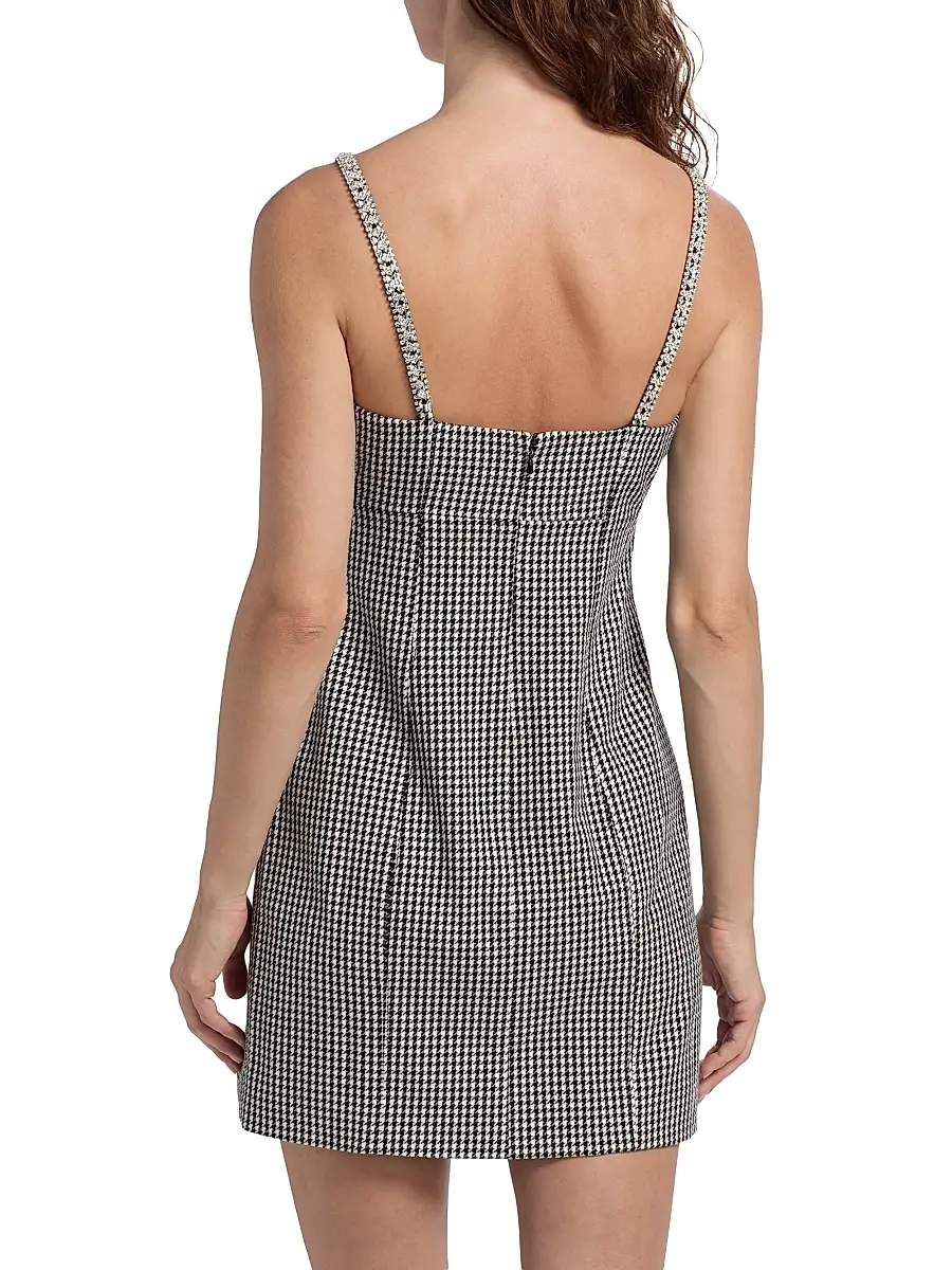 Toccin Women's Luca Embellished Houndstooth Minidress | Thumbnail 5 Toccin Women's Luca Embellished Houndstooth Minidress | Thumbnail 5