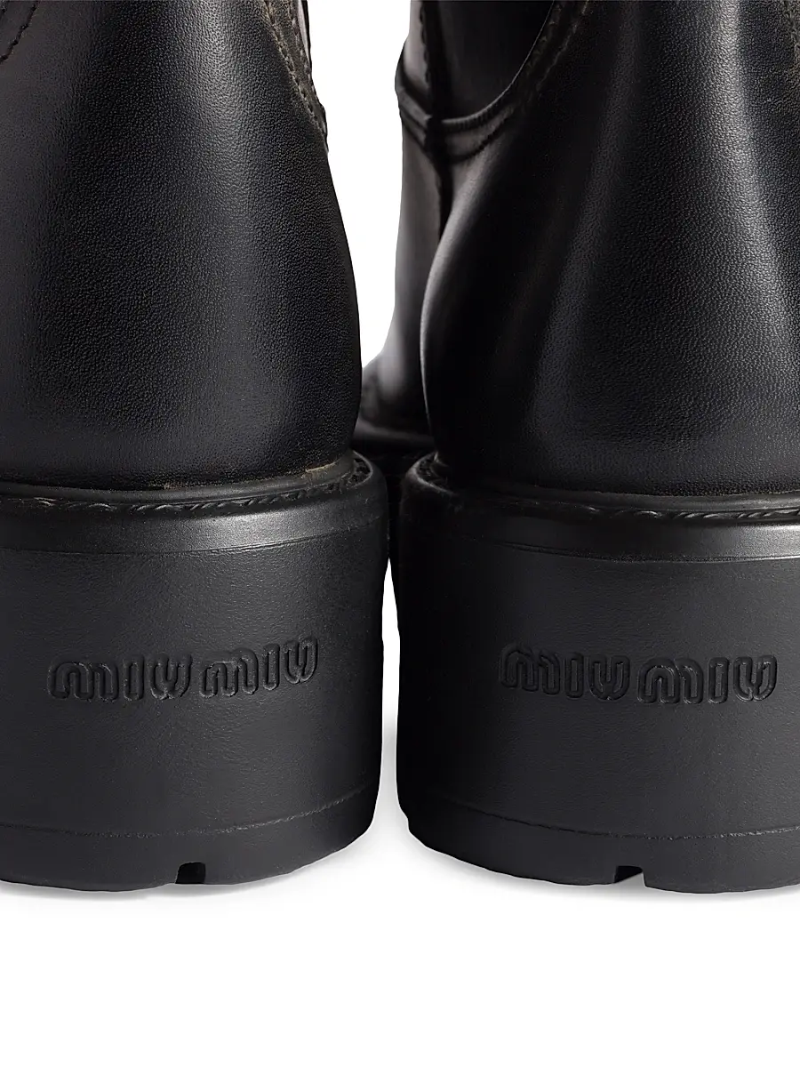 Miu Miu Women's Leather Boots - Black | Thumbnail 3 Miu Miu Women's Leather Boots - Black | Thumbnail 3