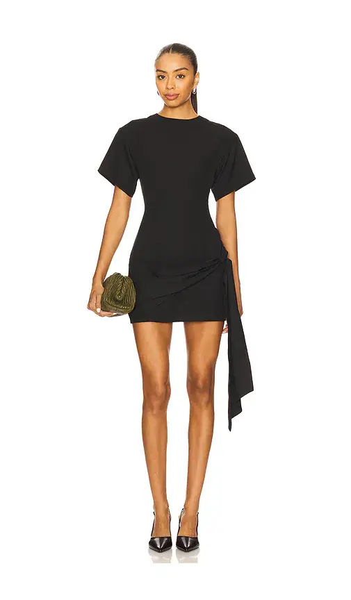 superdown Kirana Wrap Front Dress In Black | Image 1 superdown Kirana Wrap Front Dress In Black | Image 1