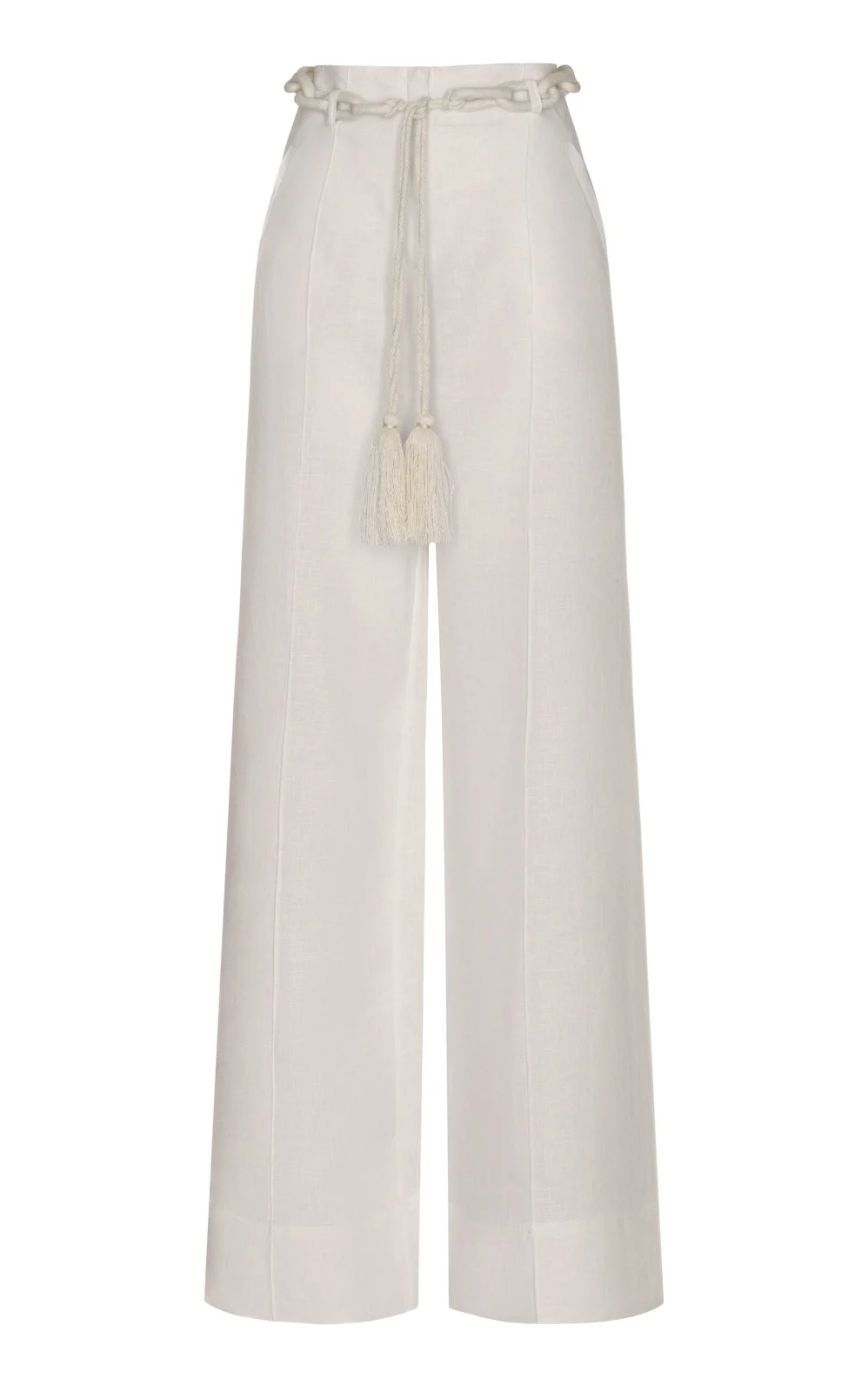 Senda Ecru Belted Linen Pants Senda Ecru Belted Linen Pants