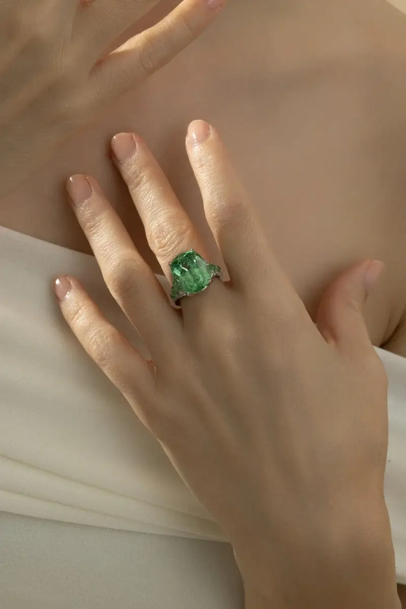 CICADA Glossular Garnet Art Deco Ring | Thumbnail 4