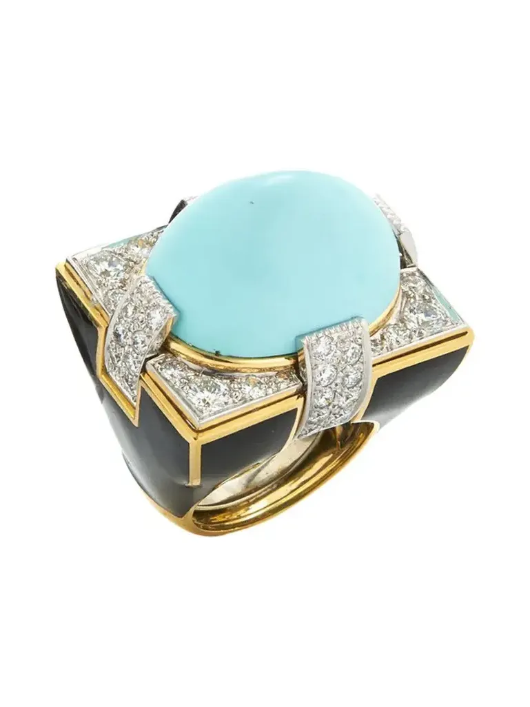 Turquoise Black Grand Central Ring