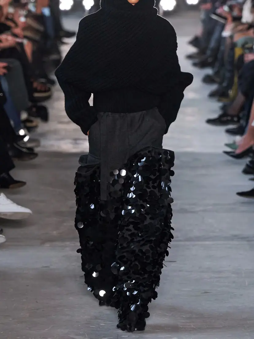 Sacai Sequined Wool Wide-leg Cargo Pants | Thumbnail 4 Sacai Sequined Wool Wide-leg Cargo Pants | Thumbnail 4