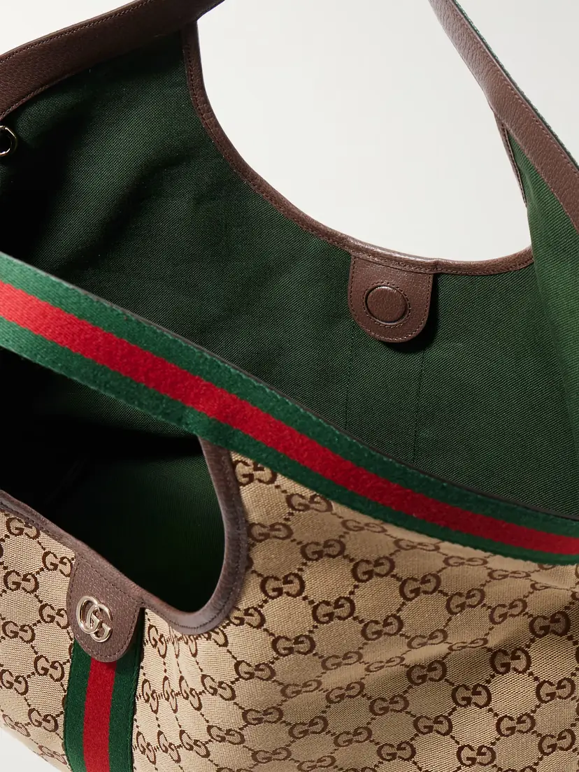 Gucci Giglio Large Leather-trimmed Canvas-jacquard Tote | Thumbnail 5 Gucci Giglio Large Leather-trimmed Canvas-jacquard Tote | Thumbnail 5