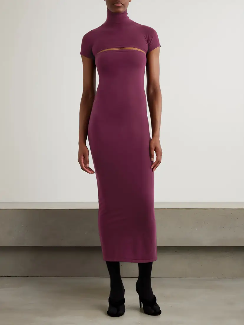 Alaïa Stretch-jersey Turtleneck Midi Dress | Thumbnail 2 Alaïa Stretch-jersey Turtleneck Midi Dress | Thumbnail 2