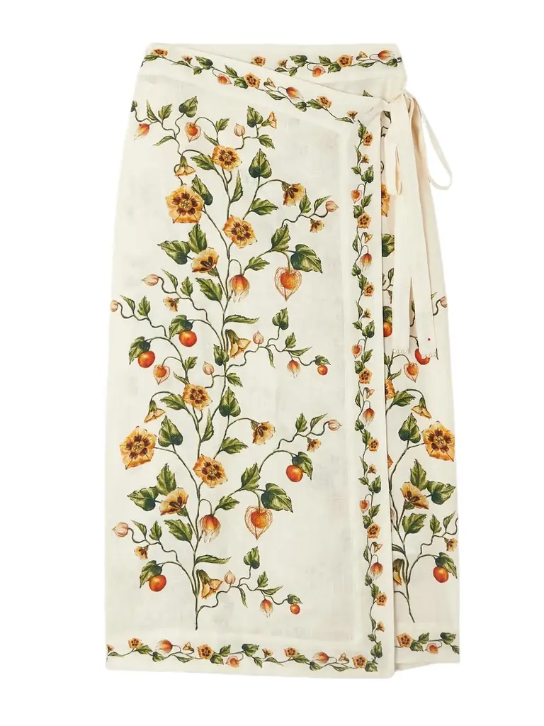 Agua by Agua Bendita Luna Floral-print Linen Midi Wrap Pareo | Image 1 Agua by Agua Bendita Luna Floral-print Linen Midi Wrap Pareo | Image 1