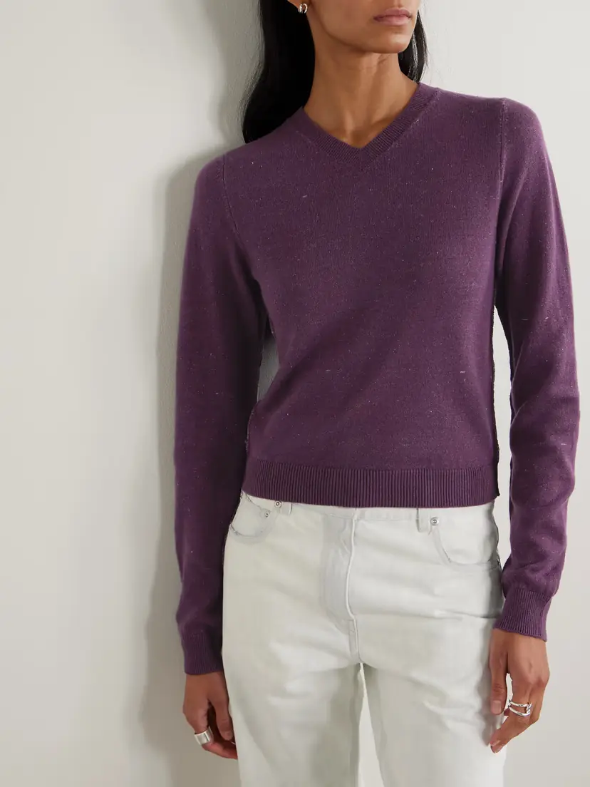 Calvin Klein Collection Celia Cropped Linen, Cashmere And Cotton-blend Sweater | Thumbnail 3 Calvin Klein Collection Celia Cropped Linen, Cashmere And Cotton-blend Sweater | Thumbnail 3
