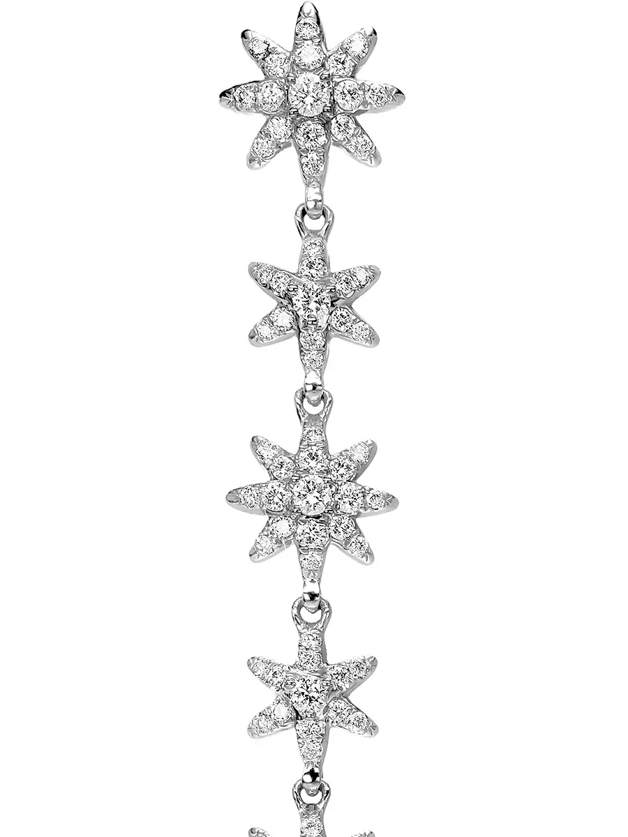 David Yurman Women's Starburst Drop Earrings in 18K White Gold with Diamonds, 70.9MM - Diamond | Thumbnail 4 David Yurman Women's Starburst Drop Earrings in 18K White Gold with Diamonds, 70.9MM - Diamond | Thumbnail 4