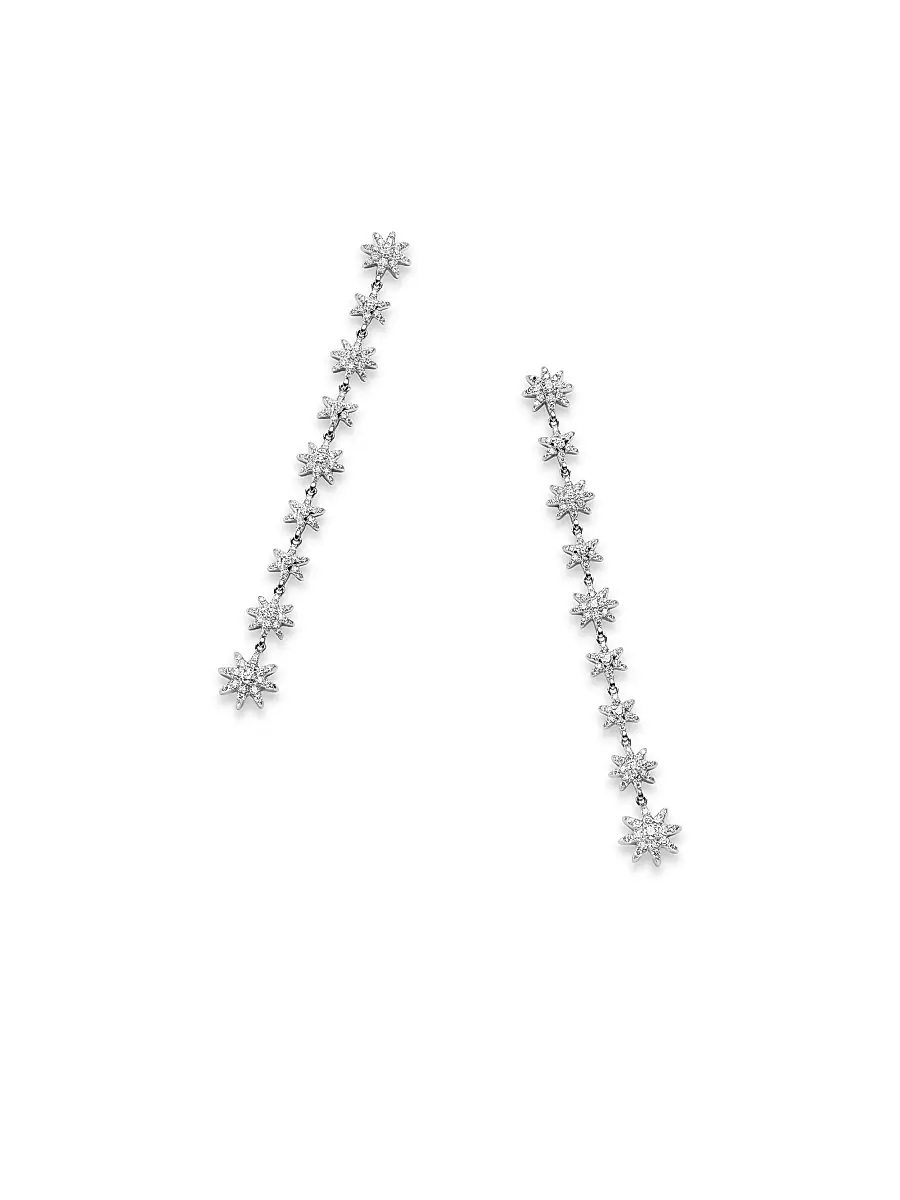 David Yurman Women's Starburst Drop Earrings in 18K White Gold with Diamonds, 70.9MM - Diamond | Thumbnail 5 David Yurman Women's Starburst Drop Earrings in 18K White Gold with Diamonds, 70.9MM - Diamond | Thumbnail 5