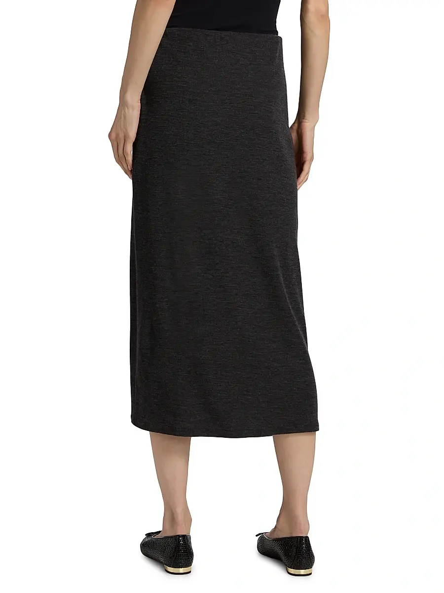 Vince Women's Draped Wool-Blend Midi-Skirt | Thumbnail 5