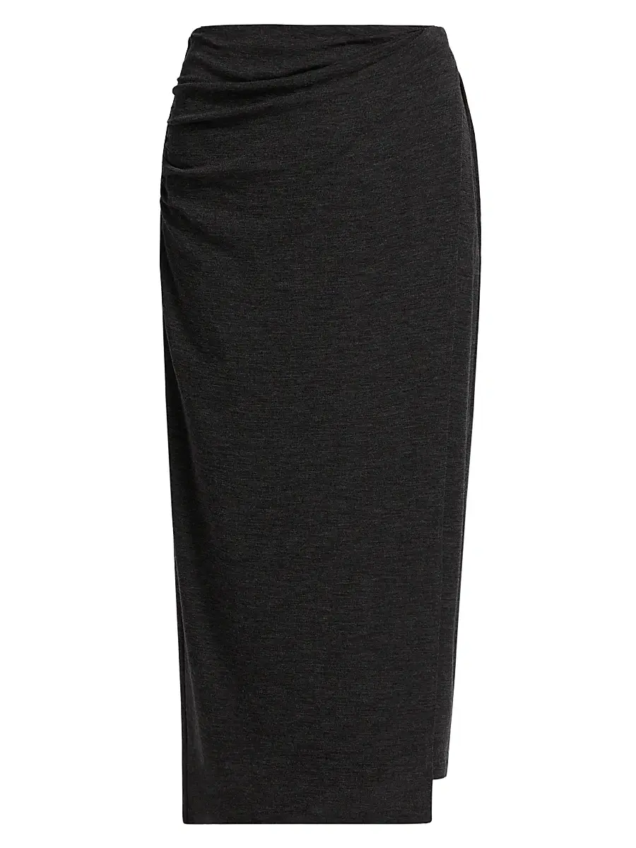 Vince Women's Draped Wool-Blend Midi-Skirt