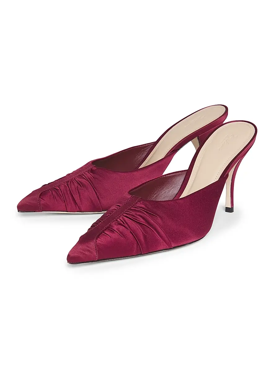 22élevé Women's 85MM Ruched Satin Mules | Thumbnail 2