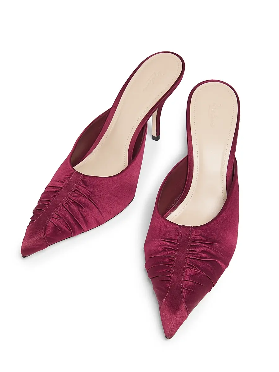 22élevé Women's 85MM Ruched Satin Mules | Thumbnail 4