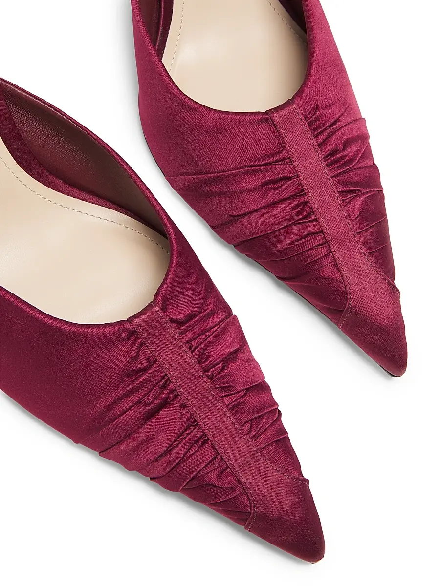 22élevé Women's 85MM Ruched Satin Mules | Thumbnail 5