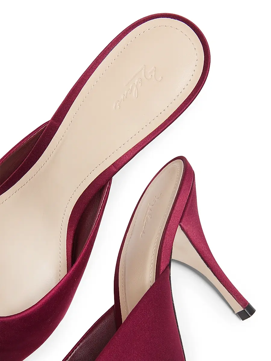 22élevé Women's 85MM Ruched Satin Mules | Thumbnail 6