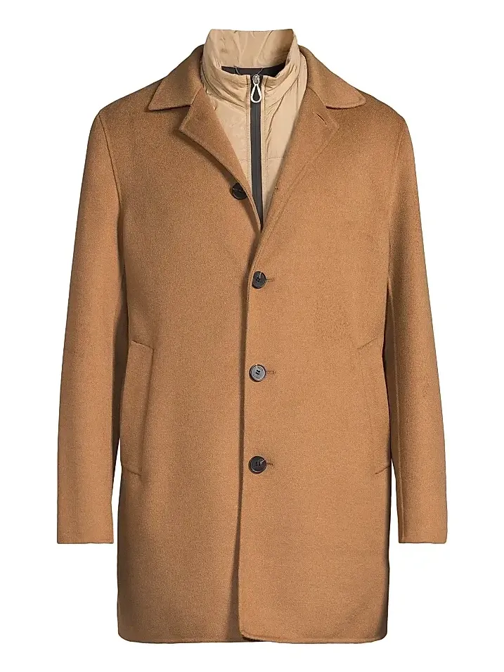 Men Alfredo Wool Layered Car Coat Men Alfredo Wool Layered Car Coat