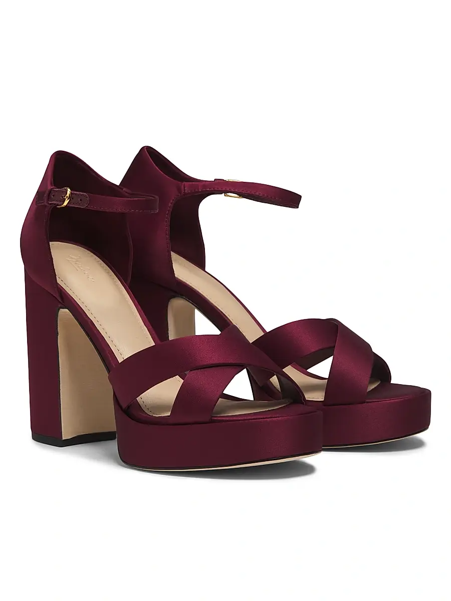22élevé Women's 115MM Satin Platform Sandals | Thumbnail 2