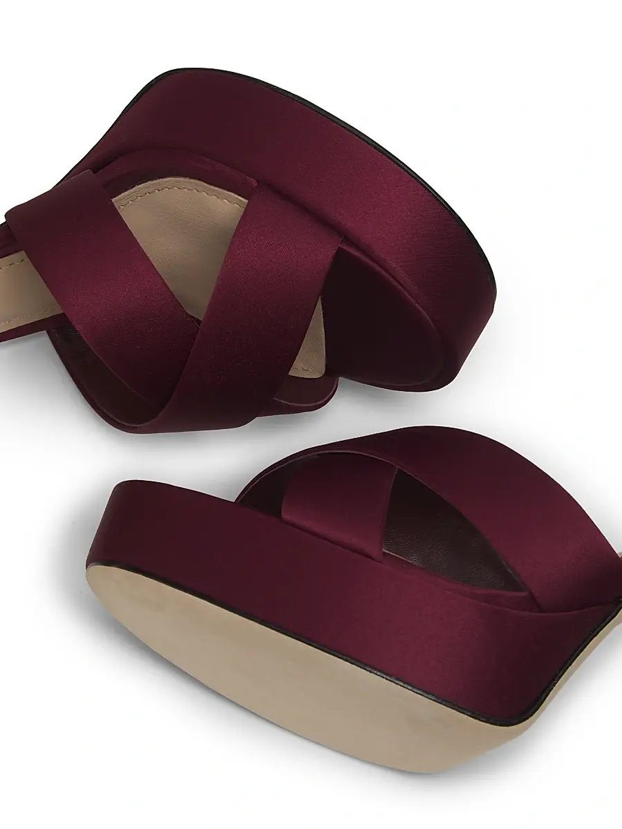 22élevé Women's 115MM Satin Platform Sandals | Thumbnail 6