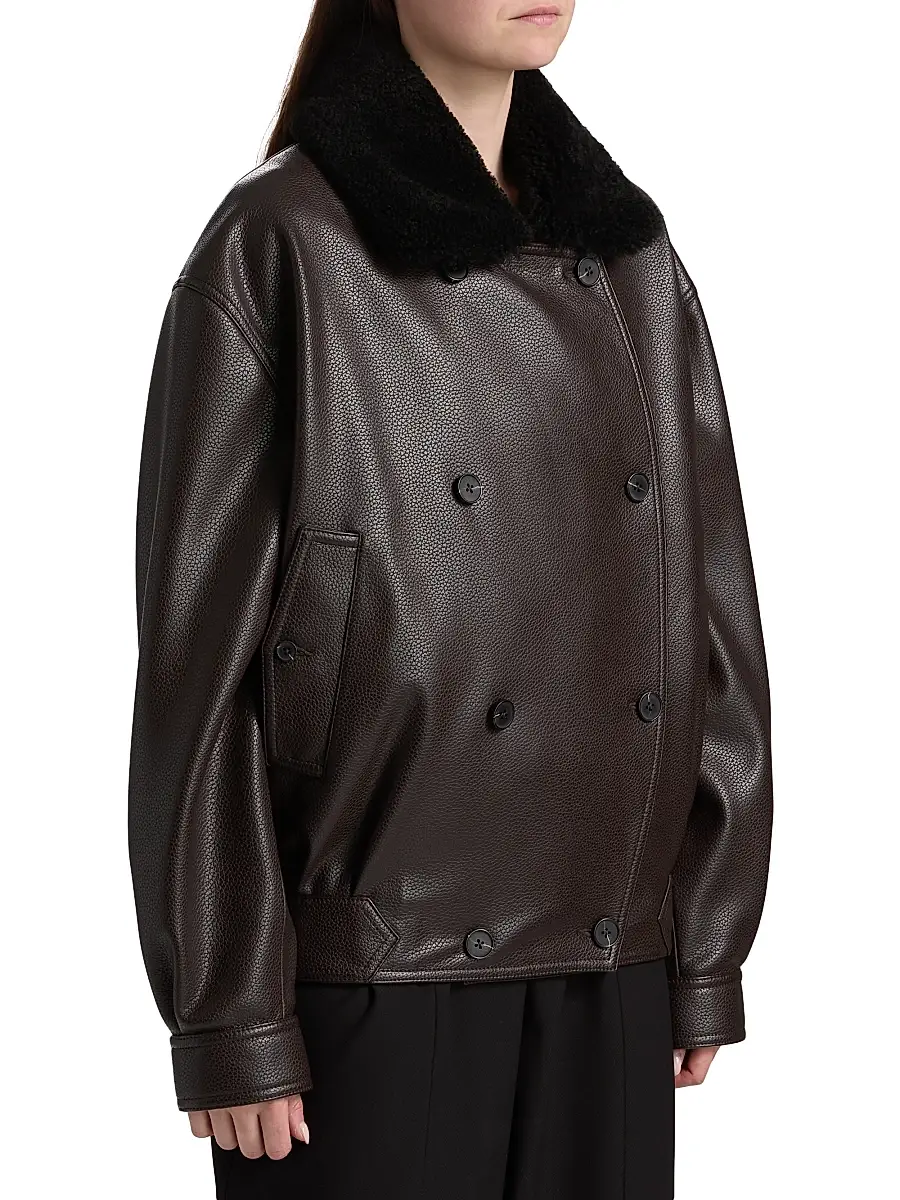 Et Ochs Women's Murphy Faux-Leather Oversized Bomber Jacket - Espresso | Thumbnail 4