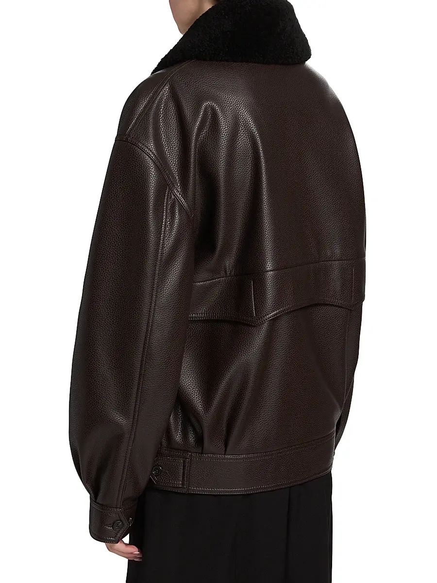 Et Ochs Women's Murphy Faux-Leather Oversized Bomber Jacket - Espresso | Thumbnail 5