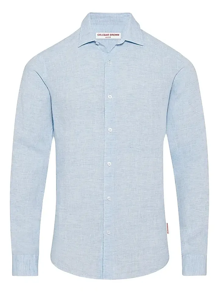 Men's Giles Linen Button-Front Sport Shirt
