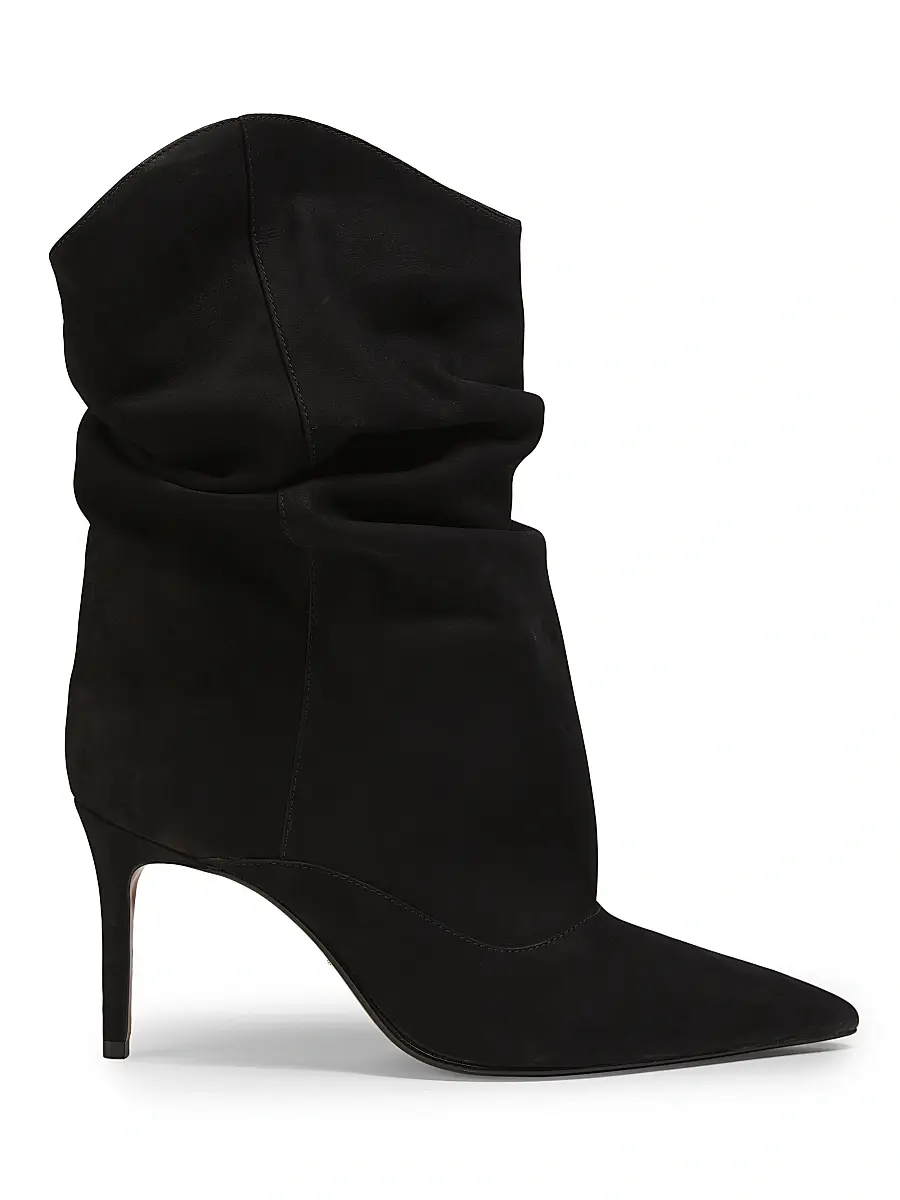 Schutz Women's Maryana 85MM Nubuck Slouch Booties - Black | Image 1 Schutz Women's Maryana 85MM Nubuck Slouch Booties - Black | Image 1