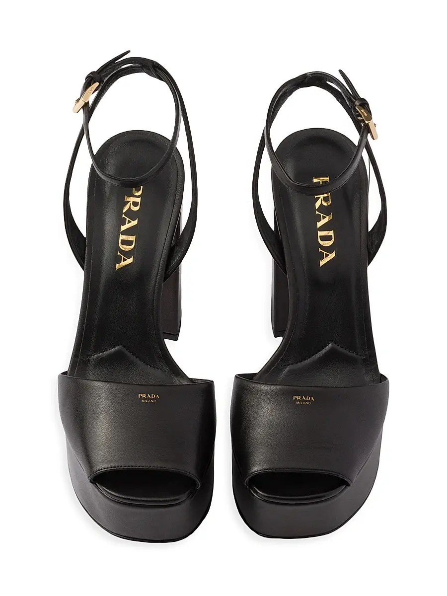 Prada Women's Nappa Leather Platform Sandals | Thumbnail 2 Prada Women's Nappa Leather Platform Sandals | Thumbnail 2