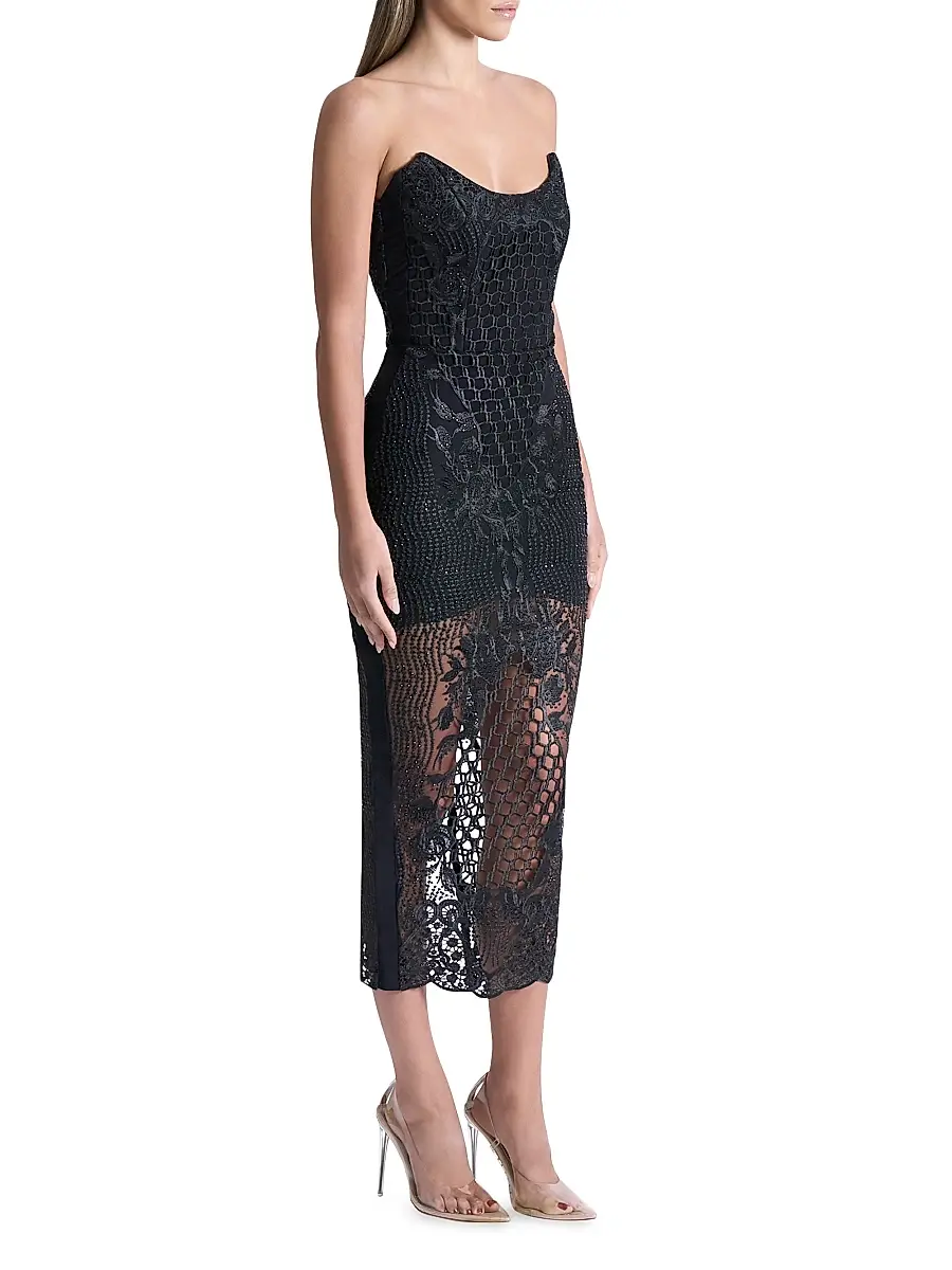 Zhivago Women's Imprint Lace Strapless Midi-Dress | Thumbnail 3 Zhivago Women's Imprint Lace Strapless Midi-Dress | Thumbnail 3
