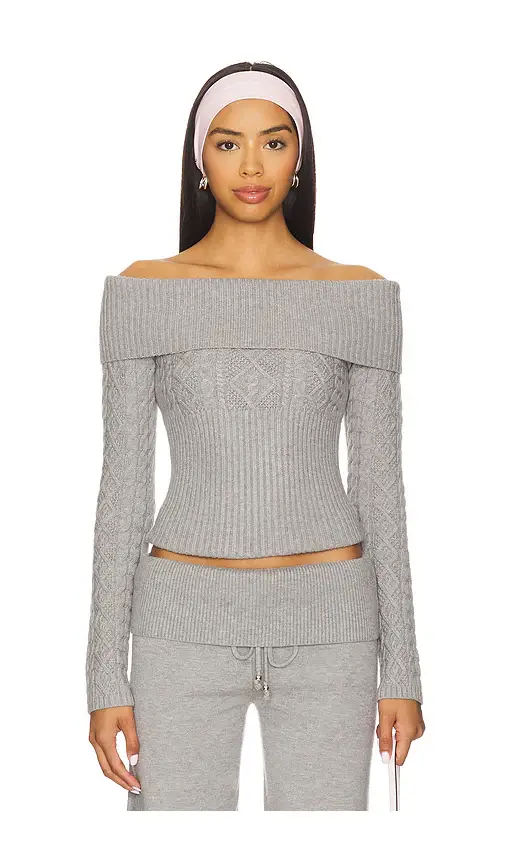 Frankies Bikinis Jazz Cable Knit Sweater