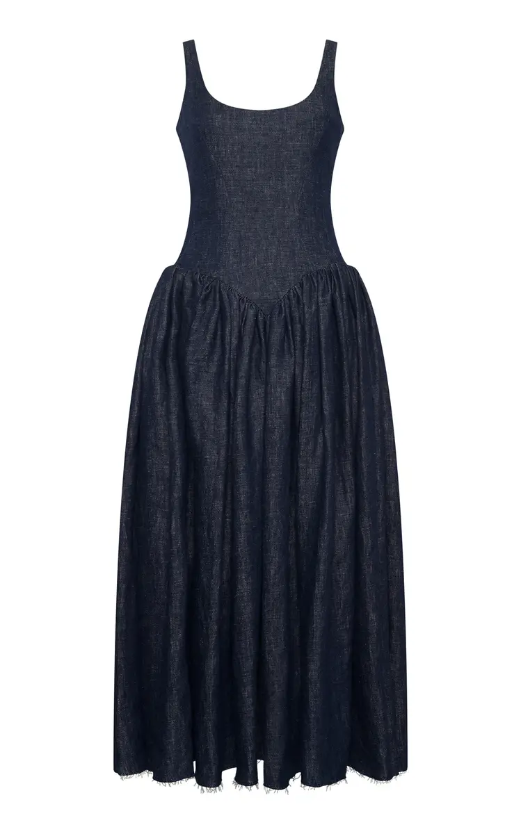 Gabriela Hearst Isai Linen Denim Maxi Dress | Thumbnail 3