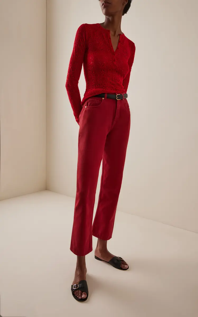 Gabriela Hearst Gaviran Wool-Lace Henley Top | Thumbnail 2 Gabriela Hearst Gaviran Wool-Lace Henley Top | Thumbnail 2