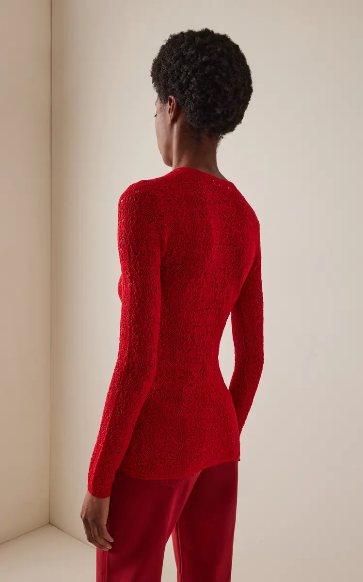 Gabriela Hearst Gaviran Wool-Lace Henley Top | Thumbnail 4 Gabriela Hearst Gaviran Wool-Lace Henley Top | Thumbnail 4